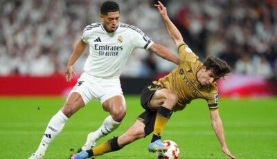 فيديو | الملكي لا يستسلم.. بيلنيجهام وتشواميني يسجلان هدفين لـ ريال مدريد أمام ريال سوسيداد