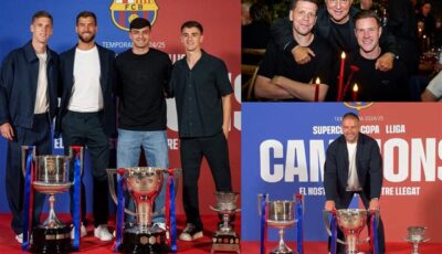 فيديو حفل عشاء لبرشلونة تكريماً للفريق الأول