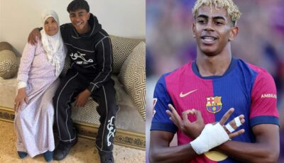 يامال يرفض التقاط الصور لتجديد العقد مع برشلونة الا بحضور جدّته