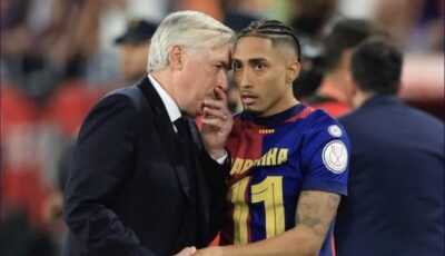 فيديو جلاّد ريال مدريد بين يديّ مدربه أنشيلوتي