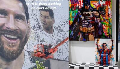 فيديو وصور هكذا تحوّل ميسي الى لوحات جدارية مذهلة في وينوود