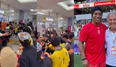 فيديو استقبال مذهل لرونالدينيو في مطار هيروشيما