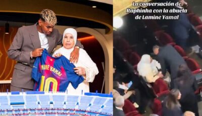 فيديو رافينيا يخطف القلوب مع جدّة لامين يامال