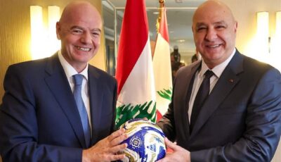 إنفانتينو يلتقي رئيس الجمهورية اللبنانية ويشيد بتقدم كرة القدم في لبنان