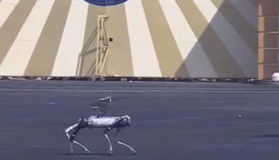 يمكنه التعامل مع المجرمين.. كلب روبوت يظهر في عروض احتفالية أكاديمية الشرطة