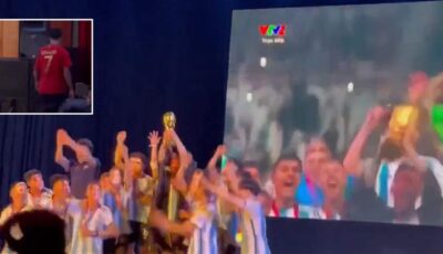 فيديو تلامذة فيتناميون يستعيدون مشهدية رفع ميسي لكأس العالم