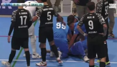 فيديو اصطدامٌ عنيف واستئصالٌ للطحال للاعب برشلونة السابق